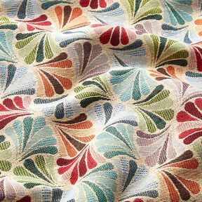 Decor Fabric Tapestry Fabric Colourful Fans – light beige/blue | Remnant 50cm, 