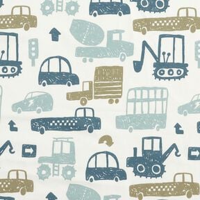 French Terry Scribble vehicles &ndash; white/blue, 