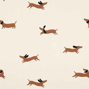 Brushed Sweatshirt Fabric happy dachshunds | Poppy Fabrics – ivory, 