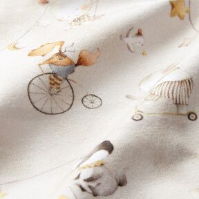 Cotton Jersey baby animals on the move Digital Print – natural, 