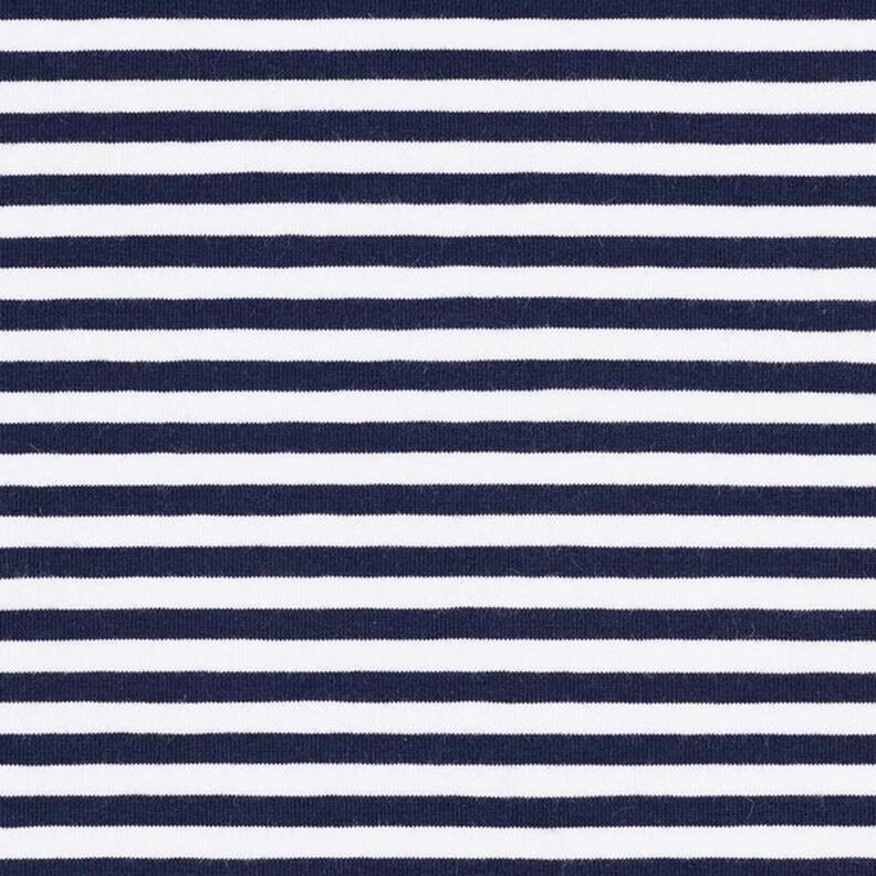 Cotton Jersey Narrow Stripes – navy blue/white,  image number 1