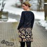 French Terry Border fabric golden ornaments | Glitzerpüppi – black/antique gold,  thumbnail number 7