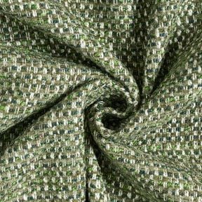 Upholstery Fabric colourful bouclé look – dark pine/cream, 