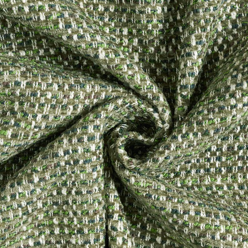 Upholstery Fabric colourful bouclé look – dark pine/cream,  image number 1
