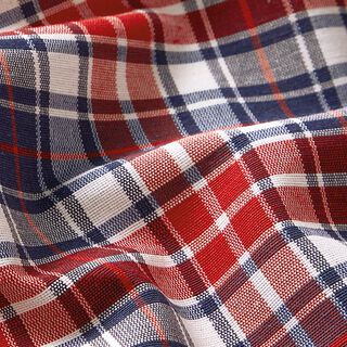 Decor Fabric Canvas colourful checks – blue/carmine, 