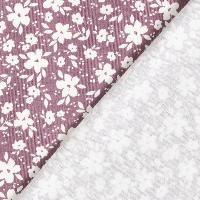 Cotton Jersey bi-colour flowers – dark dusky pink,  image number 4