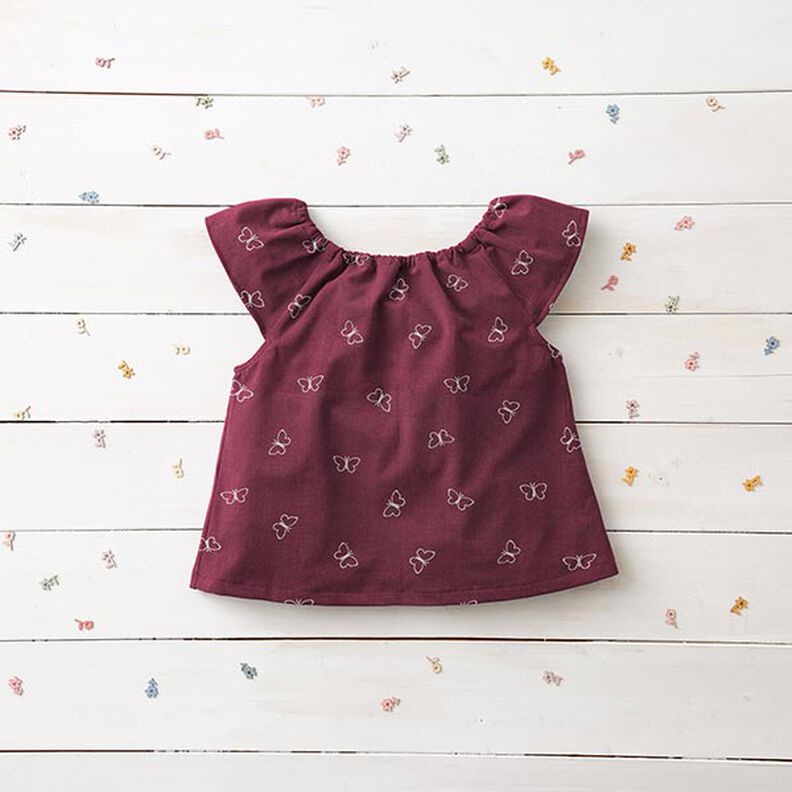 Baby Cord glittery butterflies – burgundy,  image number 5
