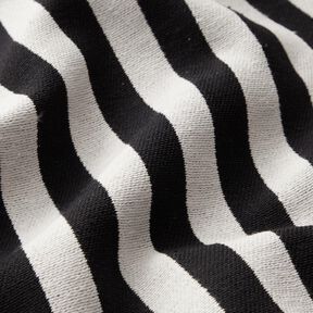 Decor Fabric Jacquard broad stripes – ivory/black, 