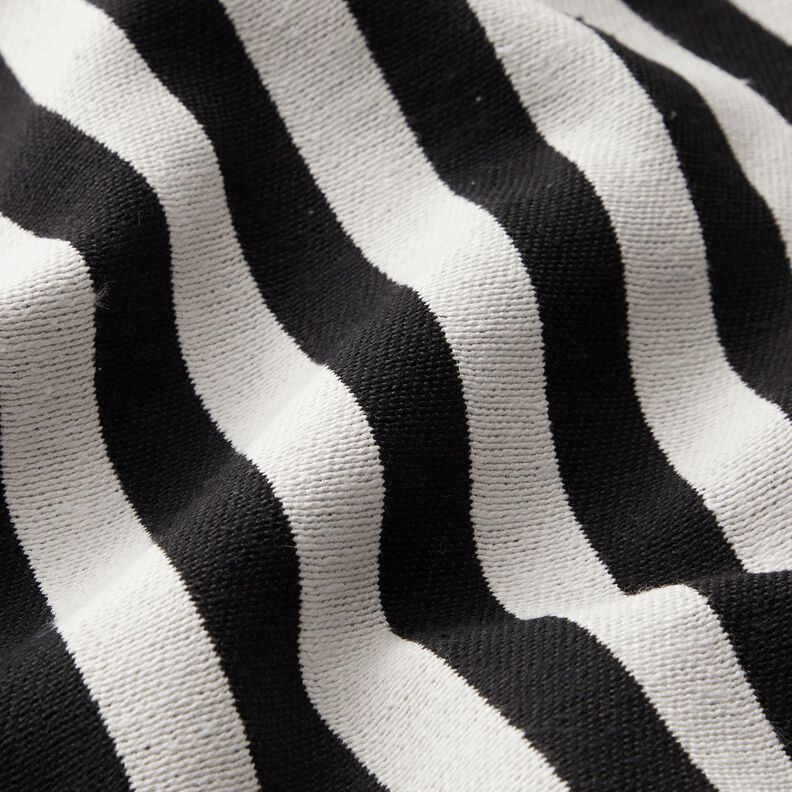 Decor Fabric Jacquard broad stripes – ivory/black,  image number 2