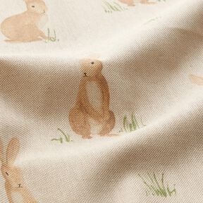 Decor Fabric Half Panama hares – natural/light brown, 