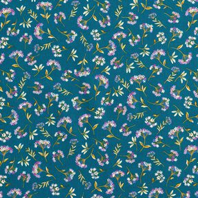 Cotton Cretonne delicate flowers – ocean blue, 