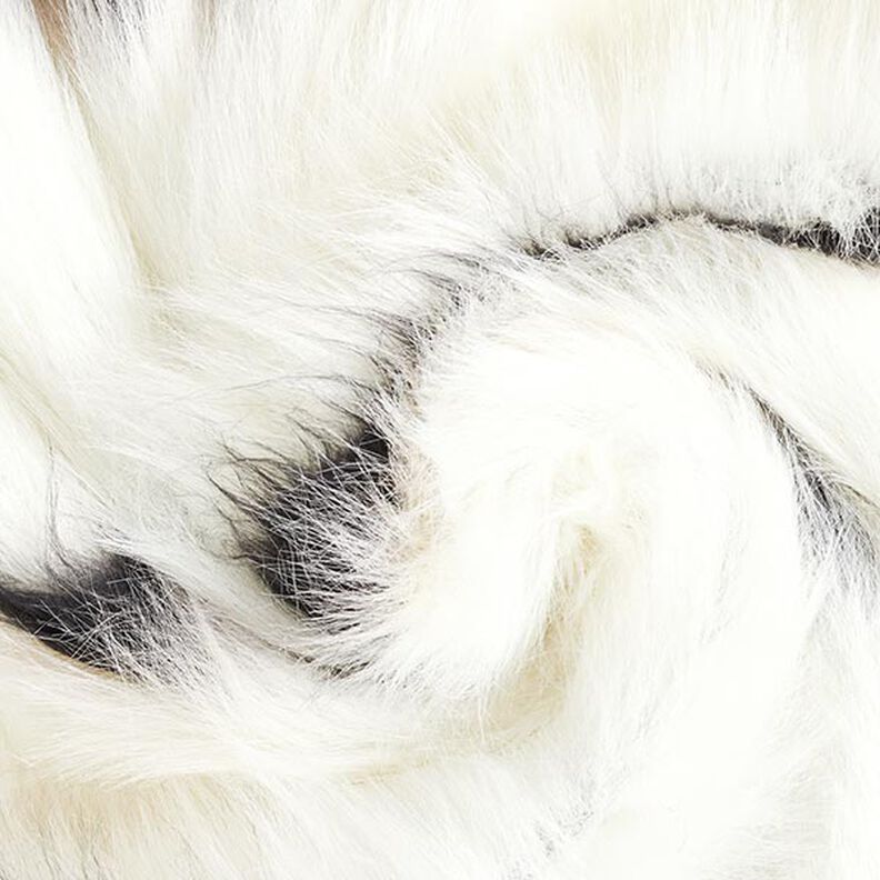 Faux Fur Horizontal stripes – offwhite/black,  image number 3
