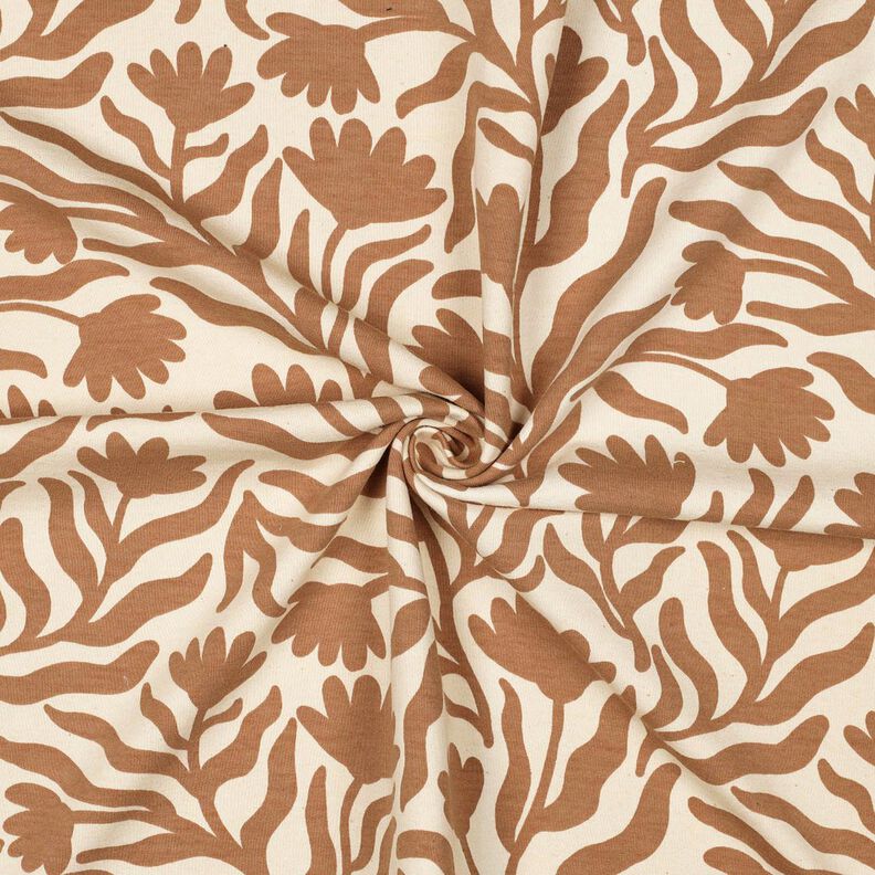 Brushed Sweatshirt Fabric unbleached Flowers | Poppy Fabrics – cream/fawn,  image number 3
