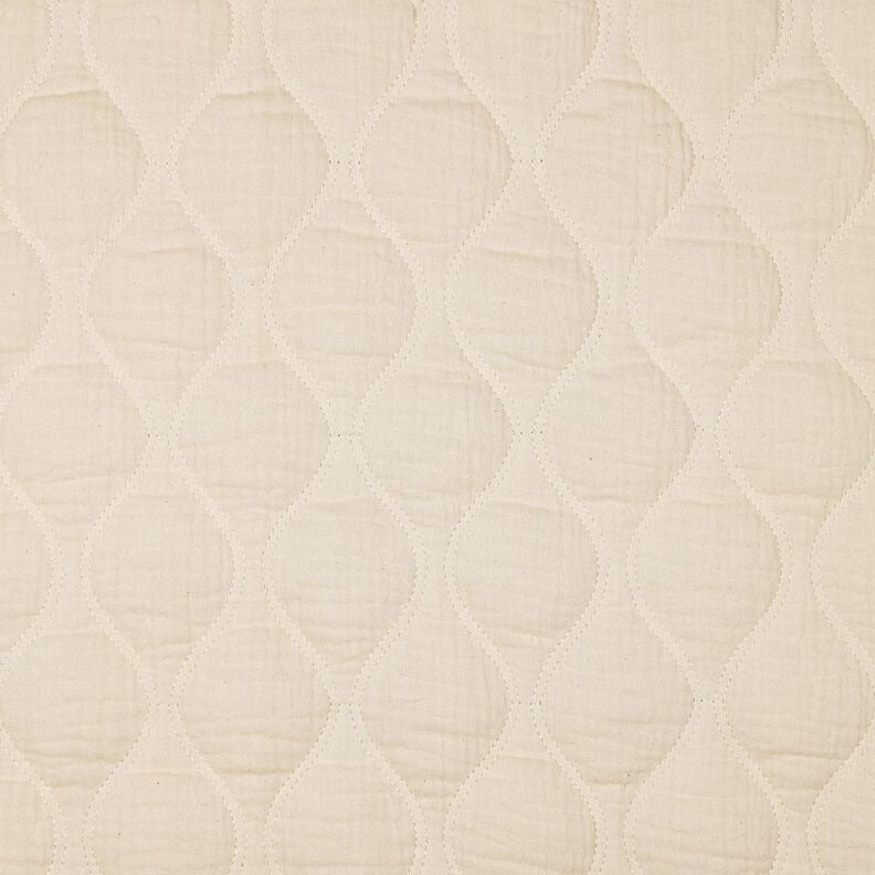 Quilted Fabric Muslin waves – offwhite,  image number 1