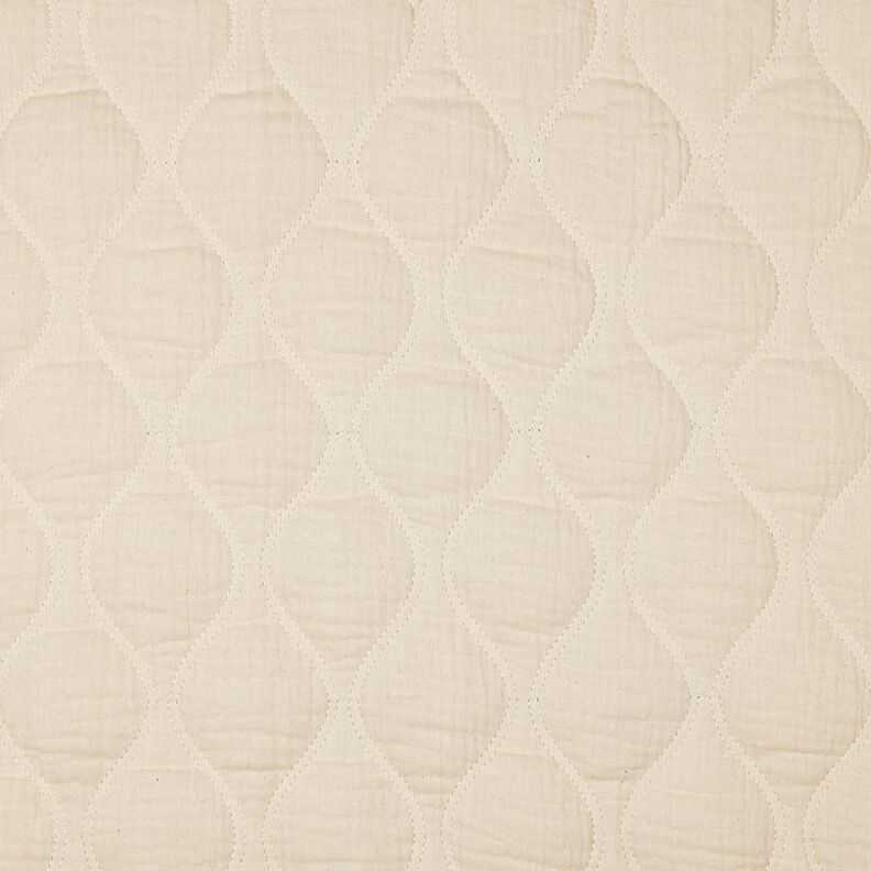 Quilted Fabric Muslin waves – offwhite, image number 1