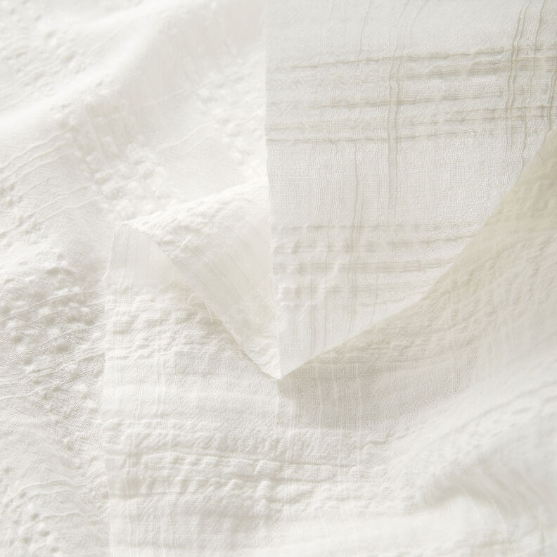 Seersucker cotton viscose blend – white,  image number 3