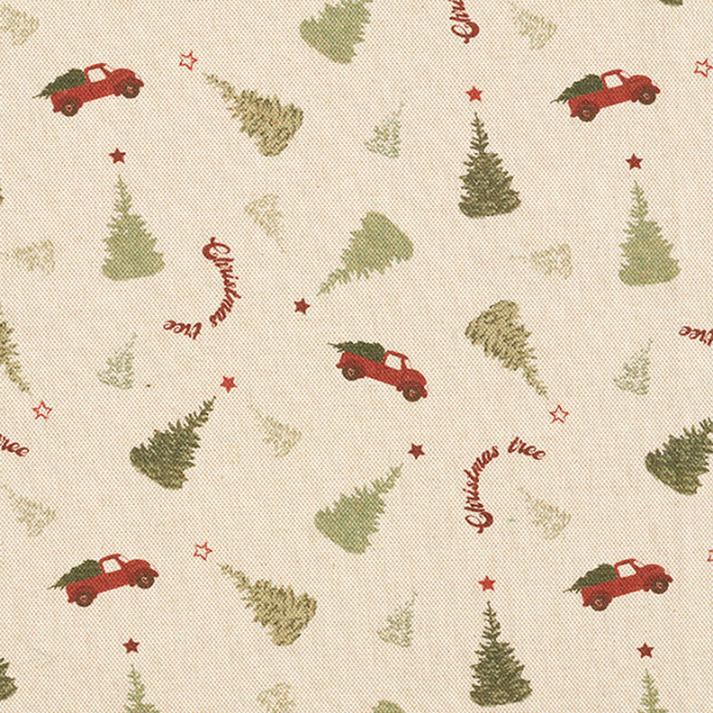 Decor Fabric Half Panama Christmas Tree – anemone/light khaki,  image number 1