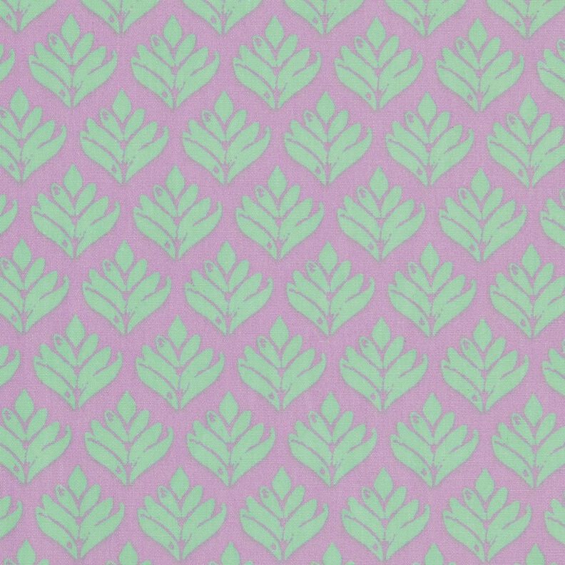 Coated Cotton Abstract Fans – pastel violet/mint,  image number 1