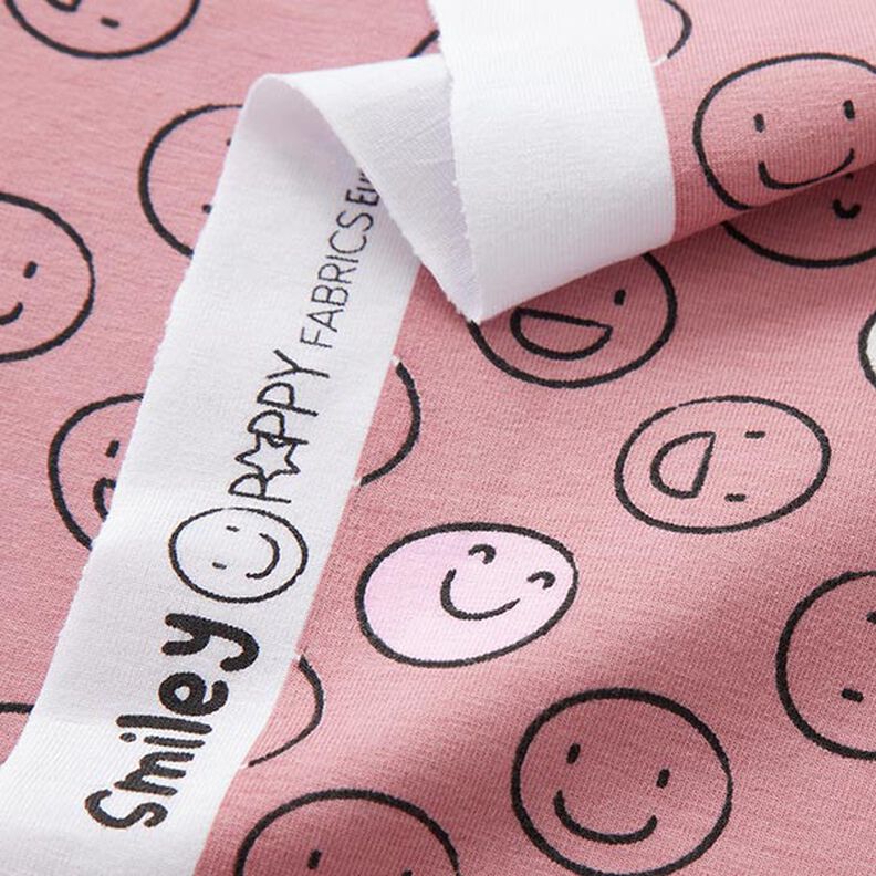 Cotton Jersey Glow-in-the-Dark Smiley – dusky pink,  image number 4