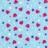 Cotton Poplin Lollipops and stars Digital Print – sky blue/purple,  thumbnail number 1