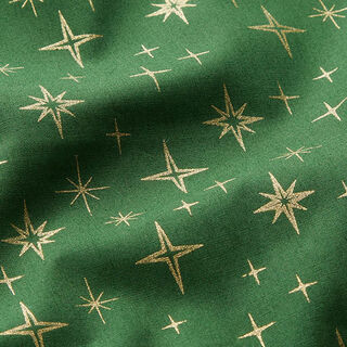 Cotton Poplin Sparkling Stars – green/gold, 