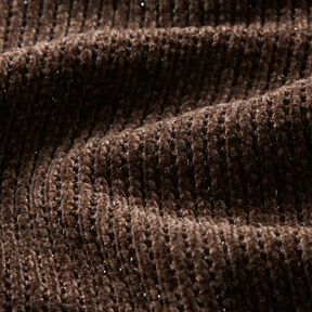 Glitter chenille – dark brown/metallic silver, 