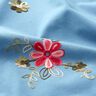 Cotton Poplin Embroidered bouquets – brilliant blue/berry,  thumbnail number 2