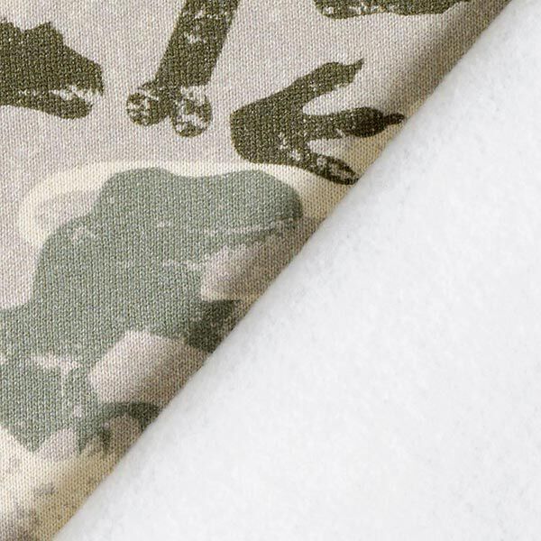 Brushed Sweatshirt Fabric Camouflage Dinosaurs Mottled – light taupe/reed,  image number 4