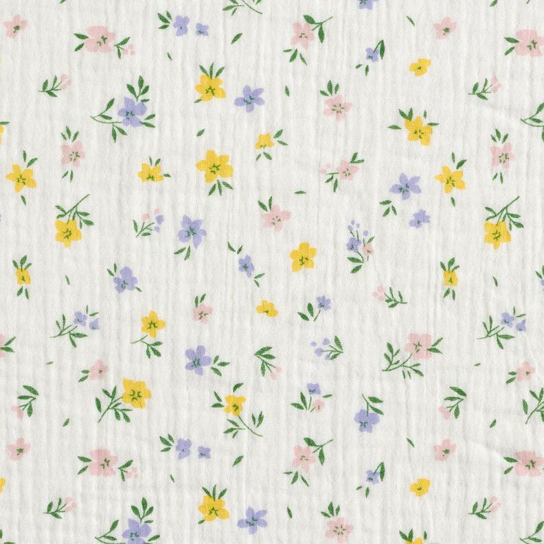 Double Gauze/Muslin little flowers | Poppy Fabrics – ivory,  image number 1