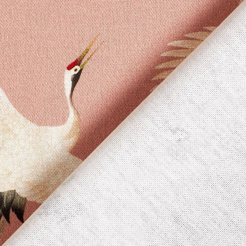Decor Fabric Half Panama stylish cranes – dusky pink/cream,  image number 4