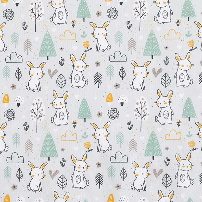 Poplin Bunny in the Woods – silver grey,  image number 1