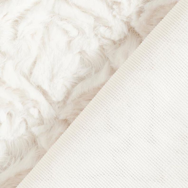 Diamond Print Faux Fur – offwhite,  image number 4