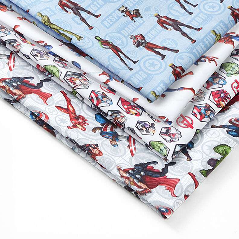 Cretonne Licensed Fabric Avengers Motif Boxes | Marvel – white,  image number 5