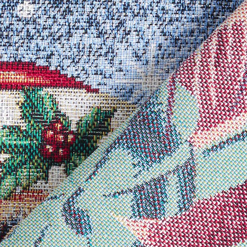 Panel Tapestry Fabric Lurex Christmas presents – blue/green, image number 4