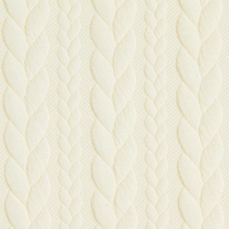 Cabled Cloque Jacquard Jersey – white,  image number 1