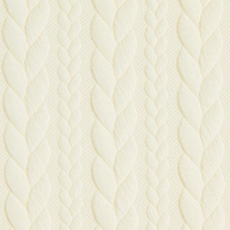 Cabled Cloque Jacquard Jersey – white,  image number 1