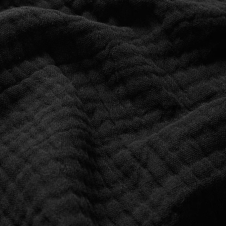 GOTS Triple-Layer Cotton Muslin – black,  image number 3