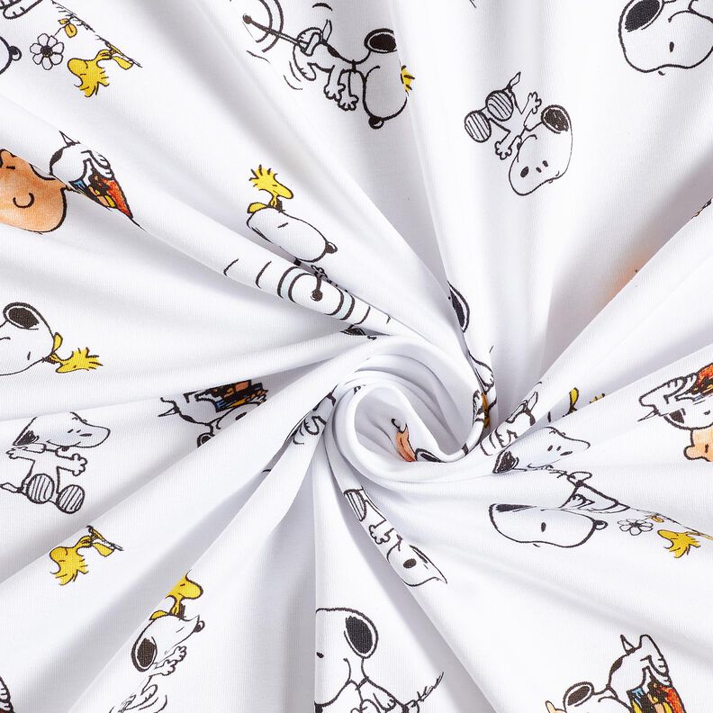 Cotton Jersey Snoopy and Charlie Brown – white,  image number 3
