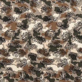 French Terry Camouflage monster trucks  – taupe, 