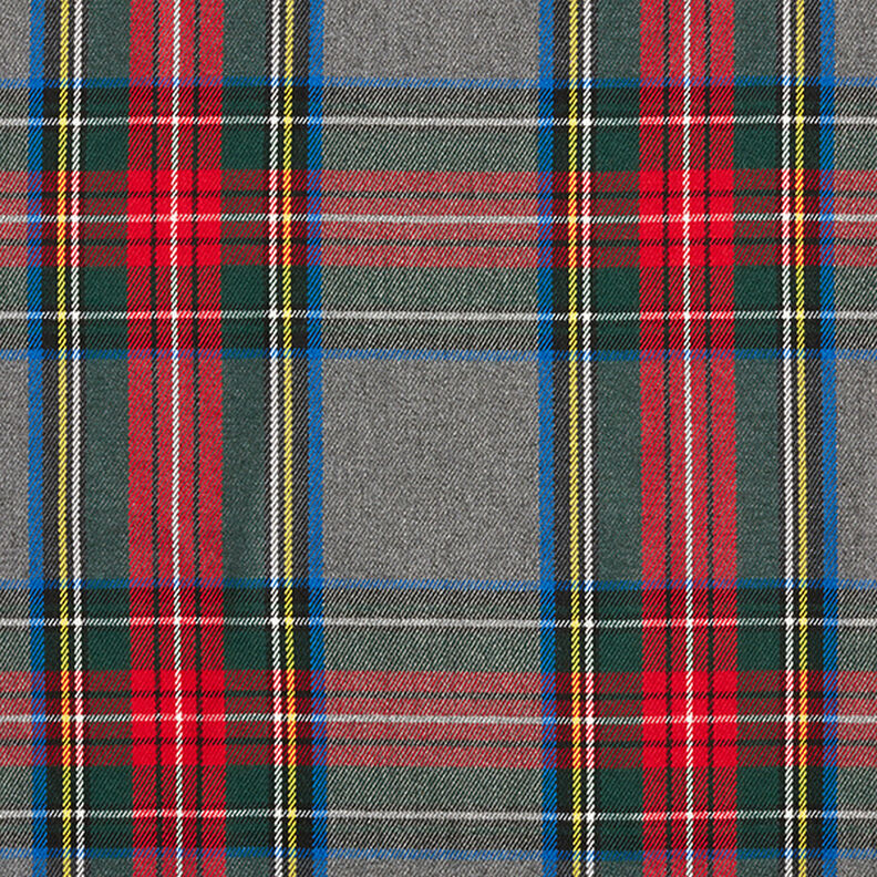 Stretch Trouser Fabric Tartan – slate grey/red,  image number 1