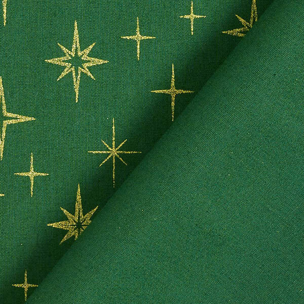Cotton Poplin Sparkling Stars – green/gold,  image number 4