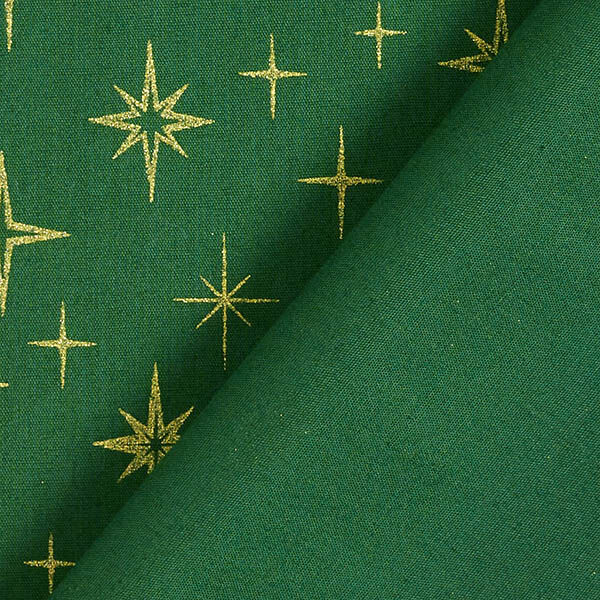 Cotton Poplin Sparkling Stars – green/gold, image number 4