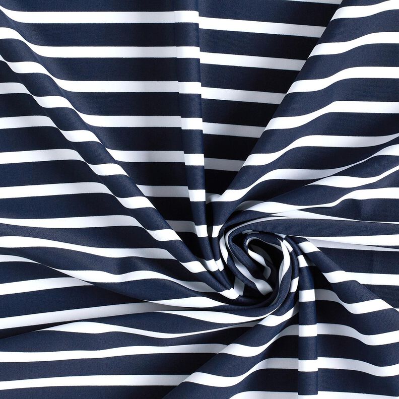 Swimsuit Fabric Nautical Stripes – midnight blue/white,  image number 3