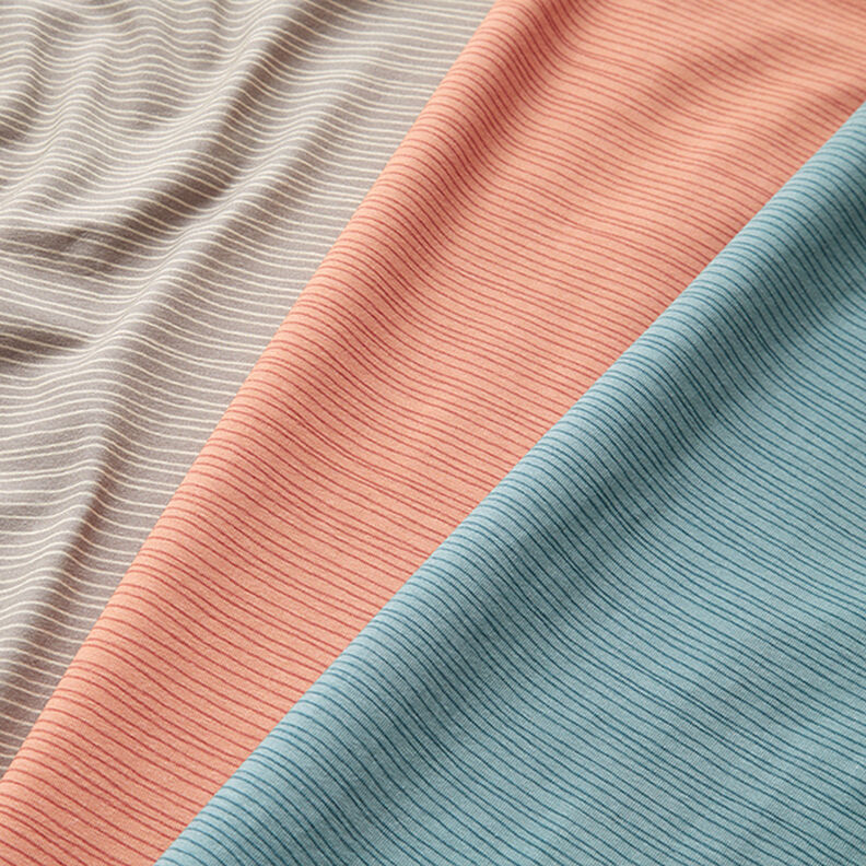 Narrow Stripes Cotton Jersey – salmon, image number 5