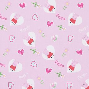 Cotton Poplin Peppa Hearts Licensed Fabric | ABC Ltd – pastel violet, 