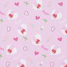Cotton Poplin Peppa Hearts Licensed Fabric | ABC Ltd – pastel violet,  thumbnail number 1