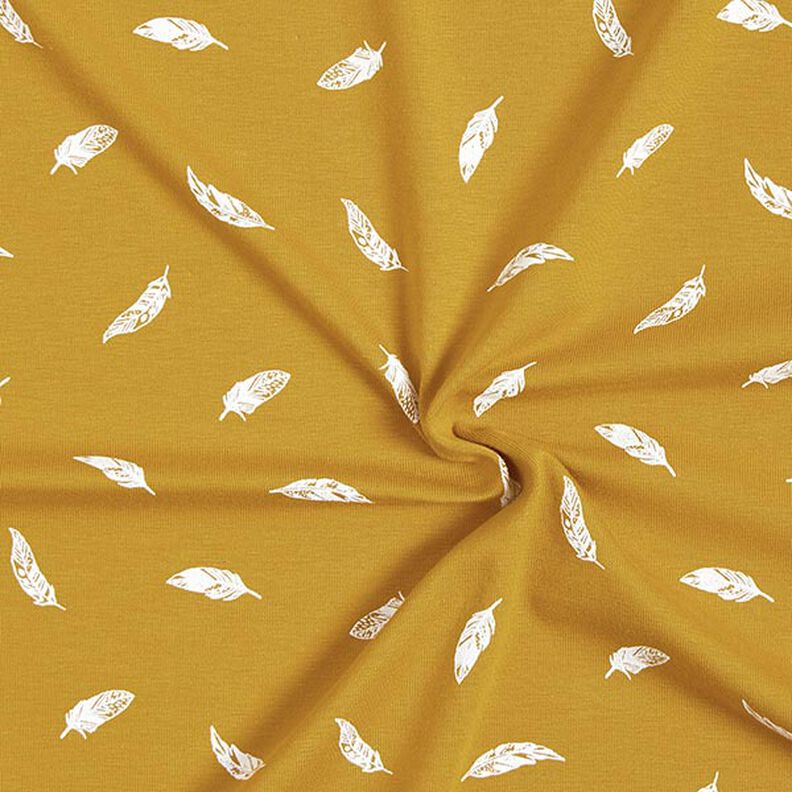 Cotton Jersey Feathers – mustard,  image number 3