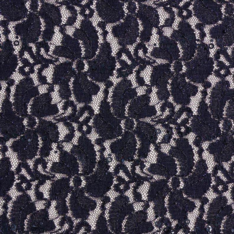 Lace Sequins Flowers – midnight blue,  image number 1