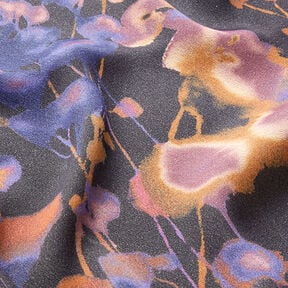 watercolour flowers -viscose blend – midnight blue, 