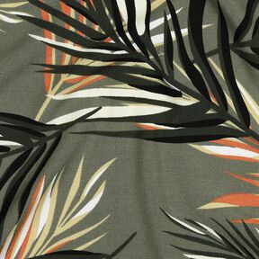 viscose fabric Stretch Palm Fronds – light khaki/terracotta, 
